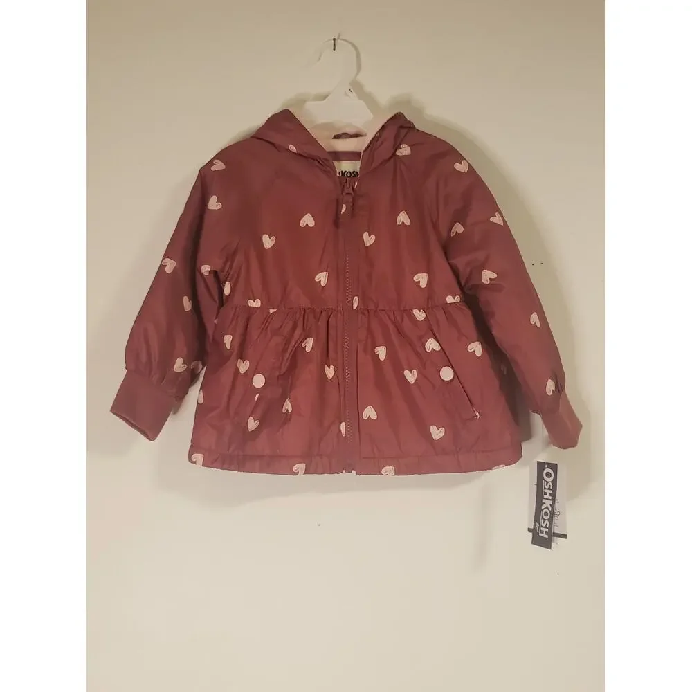 Oshkosh B'Gosh 2T Jacket Heart Print Two-tone Pink NWT